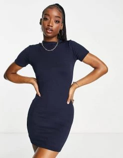 Top 10 🌟 Public Desire Double Layered Slinky Capped Sleeve Mini Bodycon 👗 Dress In Navy For Women 🎁