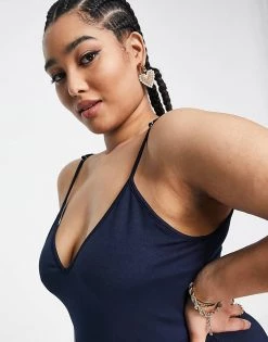 Cheap ✔️ Public Desire Curve Double Layered Slinky Low Back Skater 👗 Dress In Navy For Women 🧨 -Outlet Women's Public Desire Store unnamed file 1057