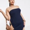 Buy ⭐ Public Desire Curve Double Layered Slinky Thigh Split Mini 👗 Dress In Navy For Women 😉 -Outlet Women's Public Desire Store unnamed file 1075