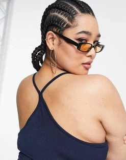 Flash Sale 😀 Public Desire Curve Double Layered Slinky Racer Back Mini 👗 Dress In Navy For Women 💯 -Outlet Women's Public Desire Store unnamed file 1092