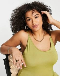 Wholesale 🧨 Public Desire Curve Double Layered Slinky Low Back Mini 👗 Dress In Palm Green For Women 👍 -Outlet Women's Public Desire Store unnamed file 1108