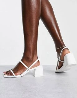 Top 10 🎁 Public Desire Just Realise Strappy Mid Heel 🩴 Sandals In White Pu For Women 🤩 -Outlet Women's Public Desire Store unnamed file 1122