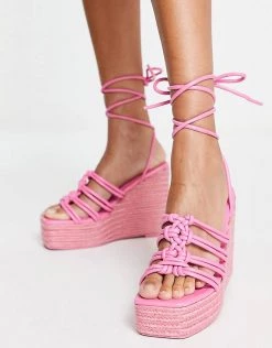 Wholesale 🎁 Public Desire Chakra Espadrille Wedge Heeled 🩴 Sandals In Pink For Women 🛒 -Outlet Women's Public Desire Store unnamed file 1163