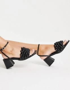 Best Pirce 💯 Public Desire Got This Block Heeled 🩴 Sandals With Woven Detail In Black For Women 🌟 -Outlet Women's Public Desire Store unnamed file 1173