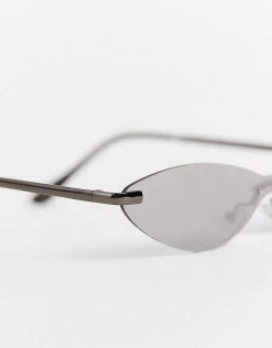 New 👏 Public Desire Y2k Cat Eye 👓 Sunglasses In Metallic Silver For Women ⭐ -Outlet Women's Public Desire Store unnamed file 118