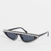 Best Pirce 🥰 Public Desire Rhinestone Mini Cat Eye 👓 Sunglasses In Black For Women 🧨 -Outlet Women's Public Desire Store unnamed file 120