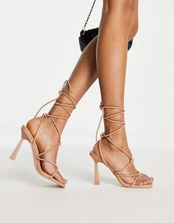 Hot Sale 🛒 Public Desire Kian Heel 🩴 Sandals In Beige For Women Beige Pu 😉 -Outlet Women's Public Desire Store unnamed file 1203