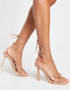 Hot Sale 😉 Public Desire Wide Fit Kian Heel 🩴 Sandals In Beige For Women Beige Pu ✔️ -Outlet Women's Public Desire Store unnamed file 1207