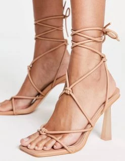 Hot Sale 😉 Public Desire Wide Fit Kian Heel 🩴 Sandals In Beige For Women Beige Pu ✔️ -Outlet Women's Public Desire Store unnamed file 1208