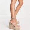 Cheap 😉 Public Desire Wide Fit Espadrille Wedge Heeled 🩴 Sandals In Beige With Clear Strap For Women 😉 -Outlet Women's Public Desire Store unnamed file 1225