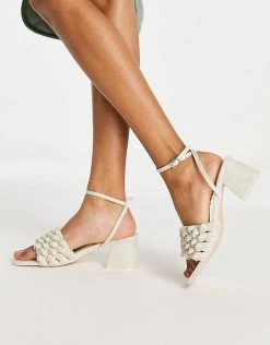 Wholesale 🔥 Public Desire Got This Block Heeled 🩴 Sandals With Woven Detail In Natural For Women 🎁 -Outlet Women's Public Desire Store unnamed file 1233