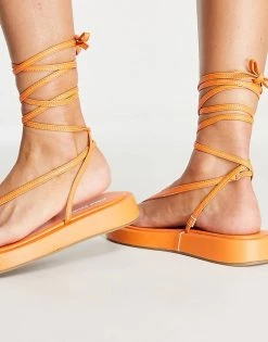 Buy 🌟 Public Desire Wide Fit Beachbabe Flatform 🩴 Sandals In Neon Orange For Women 👍 -Outlet Women's Public Desire Store unnamed file 1272