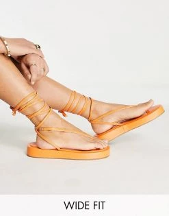 Buy 🌟 Public Desire Wide Fit Beachbabe Flatform 🩴 Sandals In Neon Orange For Women 👍 -Outlet Women's Public Desire Store unnamed file 1274