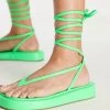 Outlet 👏 Public Desire Beachbabe Flatform 🩴 Sandals In Neon Green For Women 😀 -Outlet Women's Public Desire Store unnamed file 1295