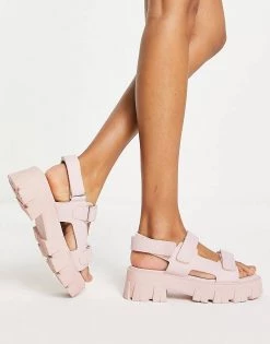 Brand new 😉 Public Desire Brighton Chunky Sporty 🩴 Sandals In Baby Pink For Women 🤩 -Outlet Women's Public Desire Store unnamed file 1316