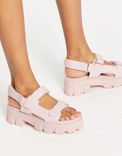 Brand new 😉 Public Desire Brighton Chunky Sporty 🩴 Sandals In Baby Pink For Women 🤩 -Outlet Women's Public Desire Store unnamed file 1317