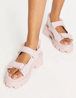 Brand new 😉 Public Desire Brighton Chunky Sporty 🩴 Sandals In Baby Pink For Women 🤩 -Outlet Women's Public Desire Store unnamed file 1319