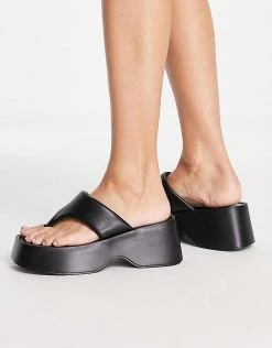 Discount 🎁 Public Desire Kaye Chunky Flatform 🩴 Sandals In Black For Women 💯 -Outlet Women's Public Desire Store unnamed file 1392