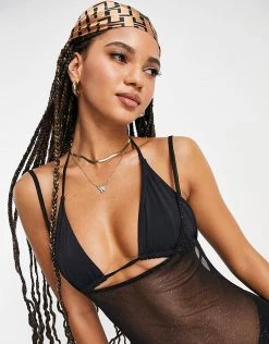 Hot Sale 🎁 Public Desire Mesh Backless Playsuit In Black Glitter For Women Glitter Mesh 🛒 -Outlet Women's Public Desire Store unnamed file 142