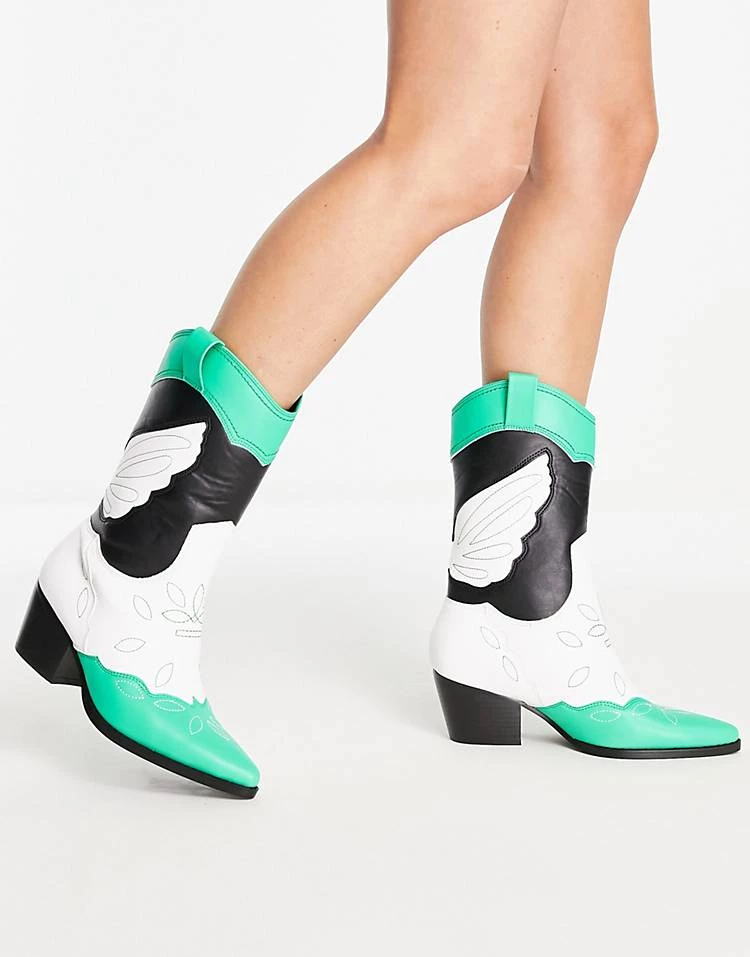 Budget โ Public Desire Howdy Western ๐ฅพ Boots In Green Mix For Women ๐ 5 Budget โ Public Desire Howdy Western ๐ฅพ Boots In Green Mix For Women ๐ - Image 3