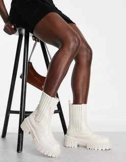 Top 10 🛒 Public Desire Farfetched Chunky Ankle Boot In White For Women White Pu 🛒 -Outlet Women's Public Desire Store unnamed file 1518