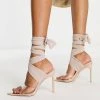 Budget 😉 Public Desire Suri Tie Up Stiletto 🩴 Sandals In Beige For Women 👏 -Outlet Women's Public Desire Store unnamed file 1535