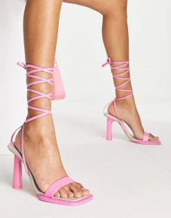 Best reviews of 🌟 Public Desire Lamour Square Rand Heel 🩴 Sandals In Pink For Women 👏 -Outlet Women's Public Desire Store unnamed file 1543