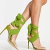 Coupon 🛒 Public Desire Suri Tie Up Stileto 🩴 Sandals In Olive For Women Olive Green 👍 -Outlet Women's Public Desire Store unnamed file 1570
