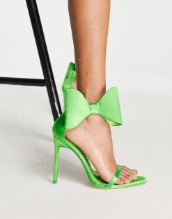 Best reviews of 🌟 Public Desire Zeal Oversized Bow Heel 🩴 Sandals In Green For Women 🤩 -Outlet Women's Public Desire Store unnamed file 1593