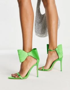 Best reviews of 🌟 Public Desire Zeal Oversized Bow Heel 🩴 Sandals In Green For Women 🤩 -Outlet Women's Public Desire Store unnamed file 1594