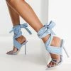 Deals 🎁 Public Desire Brunchin Wrap Ankle Heel 🩴 Sandals In Blue For Women Pastel Blue 👍 -Outlet Women's Public Desire Store unnamed file 1605