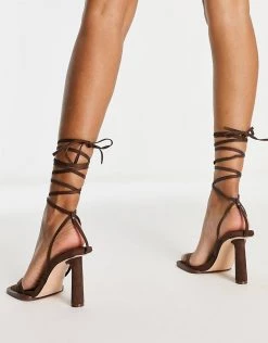 New 🌟 Public Desire Lamour Square Rand Heel 🩴 Sandals In Chocolate For Women 🤩 -Outlet Women's Public Desire Store unnamed file 1642