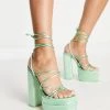 Cheap 🌟 Public Desire Glow Girl Platform Heel 🩴 Sandals In Mint Green For Women Blue ❤️ -Outlet Women's Public Desire Store unnamed file 1655