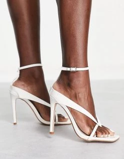 Coupon 🌟 Public Desire Emilia Heel 🩴 Sandals With Square Toe In White Croc For Women 💯 -Outlet Women's Public Desire Store unnamed file 1708