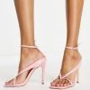 Coupon 👍 Public Desire Emilia Heel 🩴 Sandals With Square Toe In Pink Croc For Women ⌛ -Outlet Women's Public Desire Store unnamed file 1725
