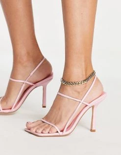 Best reviews of 😉 Public Desire Rayelle Heeled 🩴 Sandals With Square Toes In Pink For Women 🥰