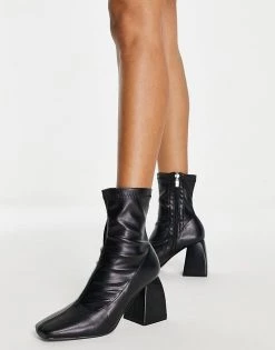 Flash Sale ❤️ Public Desire Supreme Square Toe Sock 🥾 Boots In Black For Women Black Stretch Pu 🛒 -Outlet Women's Public Desire Store unnamed file 1877