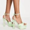 Flash Sale 🌟 Public Desire Truce Platform High Heeled 🩴 Sandals In Lime Swirl Print For Women Lime Green 🔥 -Outlet Women's Public Desire Store unnamed file 1920