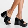 Cheap 👏 Public Desire Tempting Platform Heel Mules In Black Patent For Women 👏 -Outlet Women's Public Desire Store unnamed file 1930