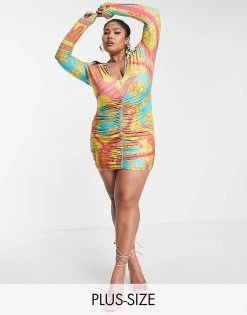 Best Pirce 😉 Public Desire Curve Scarf Print Mini 👗 Dress For Women Multi ⌛ -Outlet Women's Public Desire Store unnamed file 194