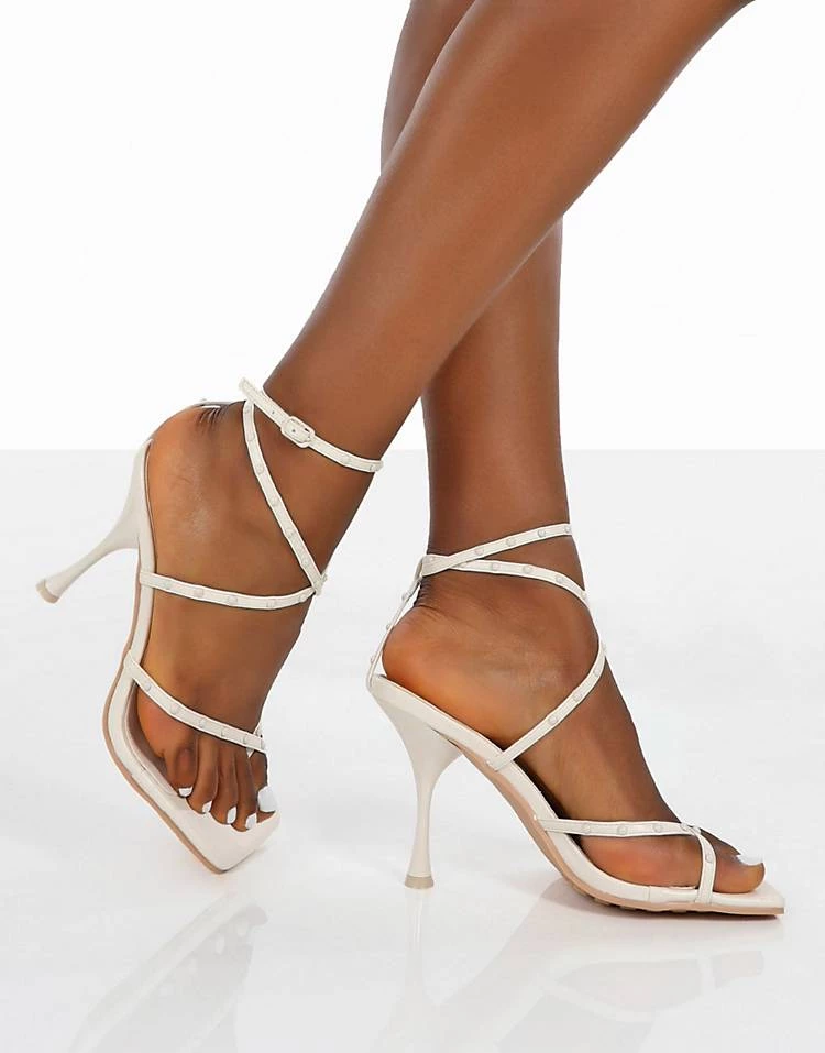 Hot Sale ๐ Public Desire Back Up Mid Heel ๐ฉด Sandals In Off White For Women โญ 3 Hot Sale ๐ Public Desire Back Up Mid Heel ๐ฉด Sandals In Off White For Women โญ