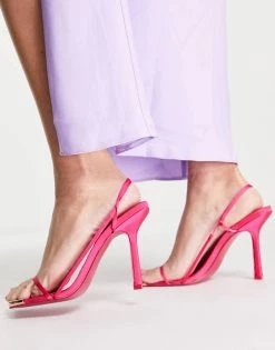Cheap 😉 Public Desire Jessica Heel 🩴 Sandals In Pink Satin For Women 🔔 -Outlet Women's Public Desire Store unnamed file 1973