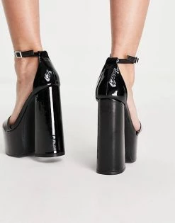 Cheap 🤩 Public Desire Primrose Platform Heel 🩴 Sandals In Black For Women Black Patent 😉 -Outlet Women's Public Desire Store unnamed file 1993