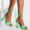 Promo 👍 Public Desire Wide Fit Smokey Heel 🩴 Sandals In Neon Green For Women 🛒 -Outlet Women's Public Desire Store unnamed file 1995