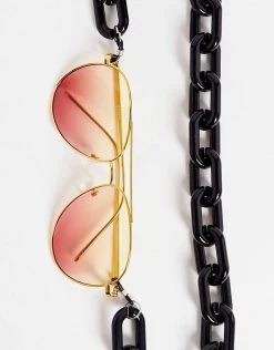 Best deal 🌟 Public Desire Oversized Chunky Glasses Chain In Black For Unisex 🛒 -Outlet Women's Public Desire Store unnamed file 2