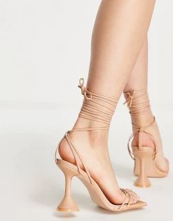 Hot Sale 🌟 Public Desire Wide Fit Dymond Heel 🩴 Sandals In Beige For Women Nude Pu 👏 -Outlet Women's Public Desire Store unnamed file 2022