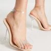 Budget 🔔 Public Desire Baby Bow Heel 🩴 Sandals In Clear For Women Nude Patent 😉 -Outlet Women's Public Desire Store unnamed file 2025