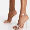 Best deal 👍 Public Desire Wide Fit Baby Bow Heel 🩴 Sandals In Clear For Women Nude Patent 🔔 -Outlet Women's Public Desire Store unnamed file 2040
