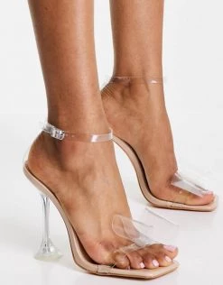 Best deal 👍 Public Desire Wide Fit Baby Bow Heel 🩴 Sandals In Clear For Women Nude Patent 🔔 -Outlet Women's Public Desire Store unnamed file 2042