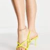 Flash Sale 👍 Public Desire Thalia Barely There Knot Mid Heel 🩴 Sandals In Yellow For Women 🔥